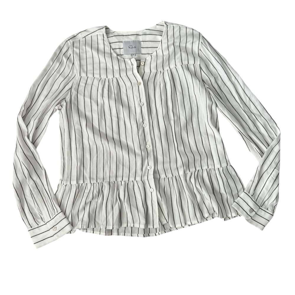 Rails Ruby Button Down Peplum Shirt In San Marino… - image 3